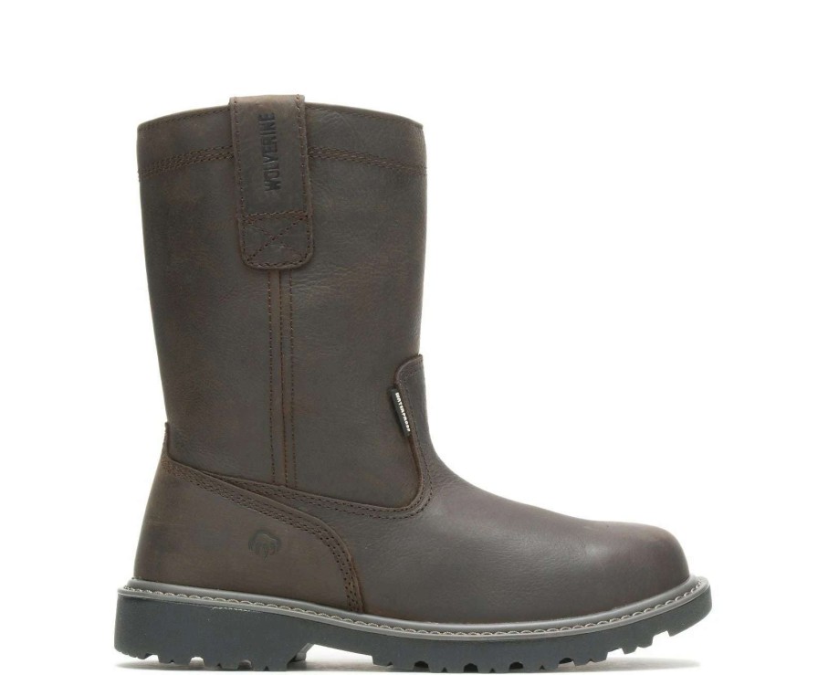 Footwear * | Wolverine Floorhand Waterproof 10 Wellington Dark Brown