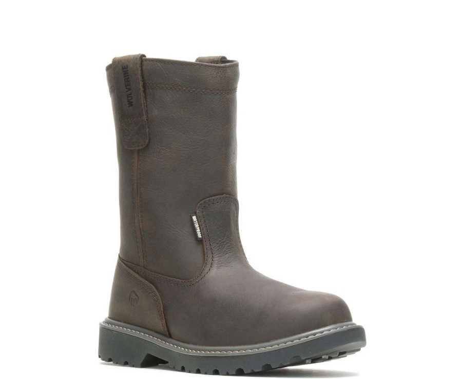 Footwear * | Wolverine Floorhand Waterproof 10 Wellington Dark Brown