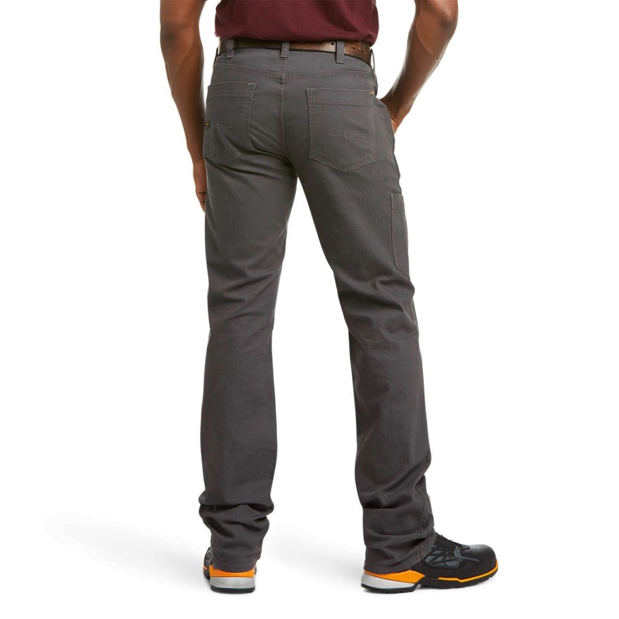 Men * | Ariat Rebar M4 Relaxed Durastretch Made Tough Stackable Straight Leg Pant Rebar Gray