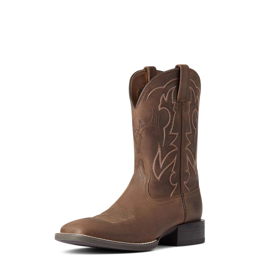 Footwear * | Ariat Sport Outdoor Western Boot Distressed Brown