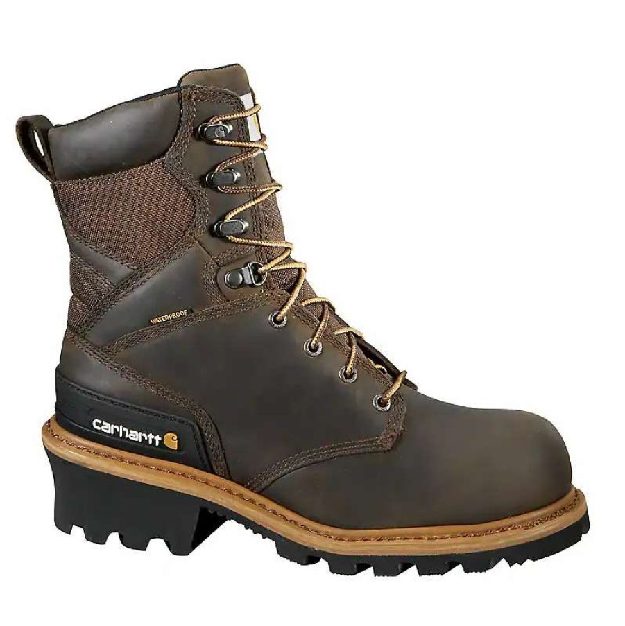 Footwear * | Carhartt 8-Inch Composite Toe Climbing Boot Crazy Horse Brown Oil Tanned