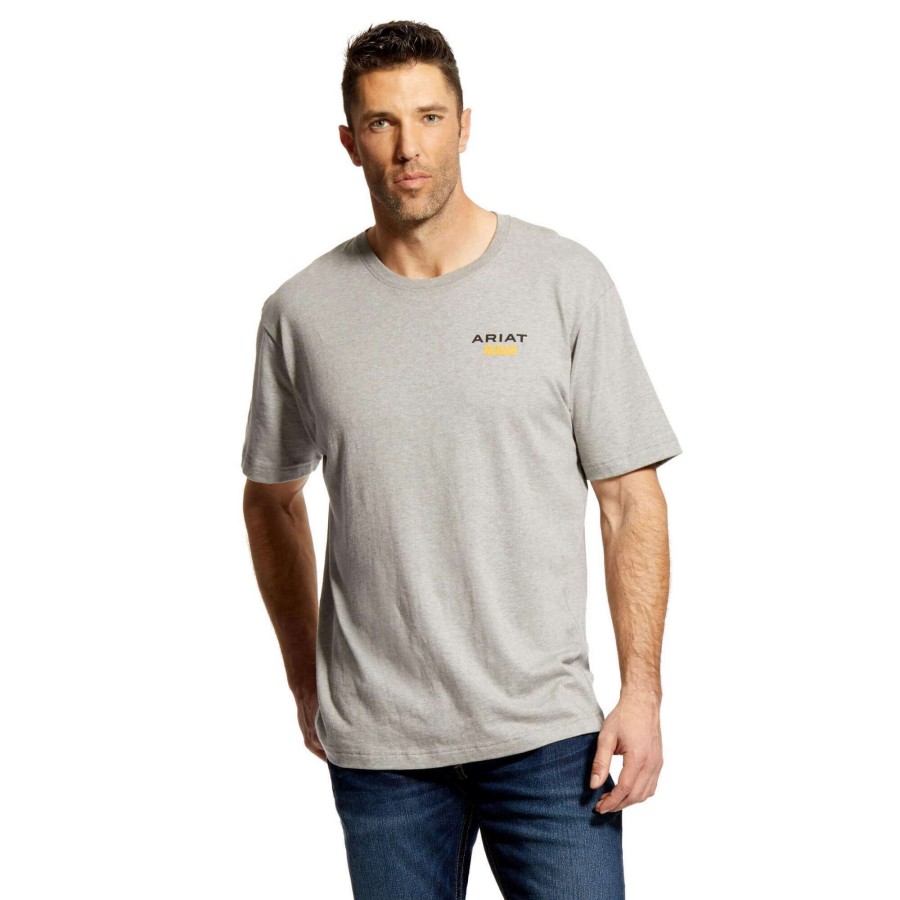 Men * | Ariat Rebar Cottonstrong Logo Tee