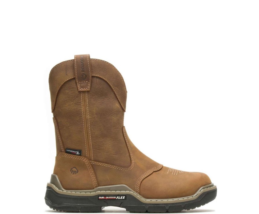 Footwear * | Wolverine Raider Durashocks Western Carbonmax Work Wellington Real Brown