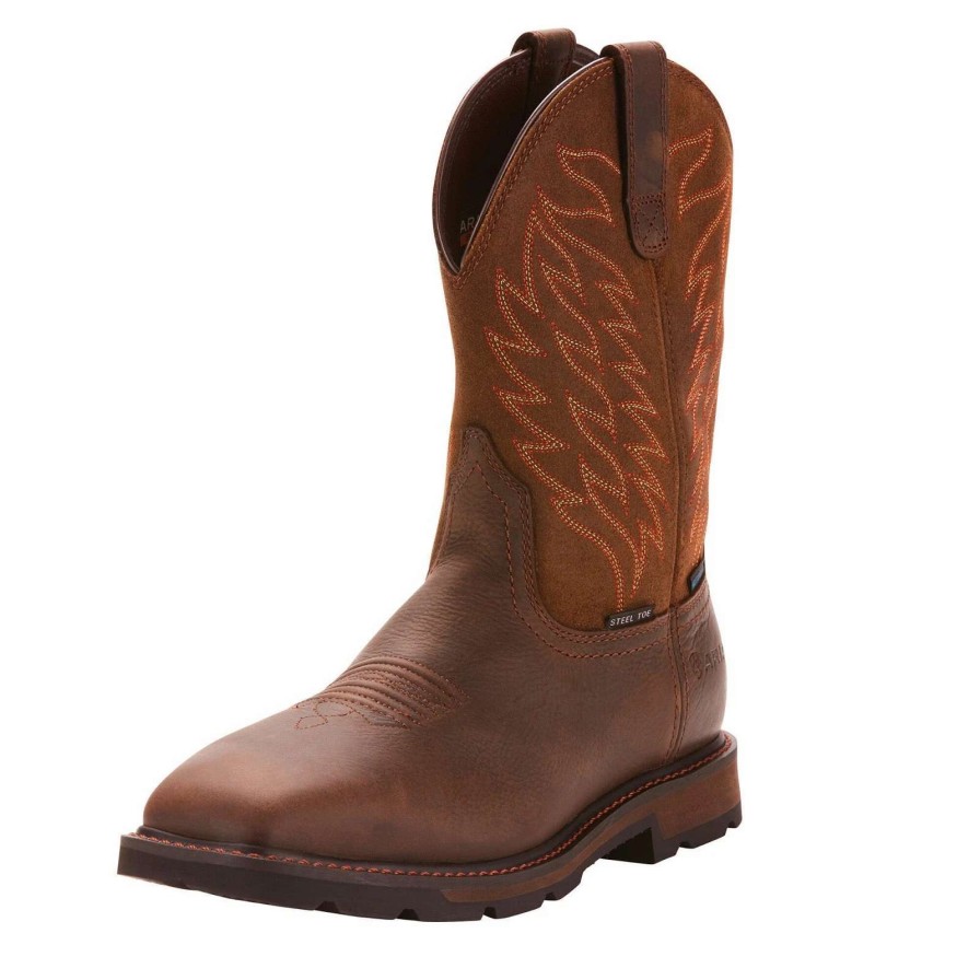 Footwear * | Ariat Groundbreaker Wide Square Toe Waterproof Steel Toe Work Boot