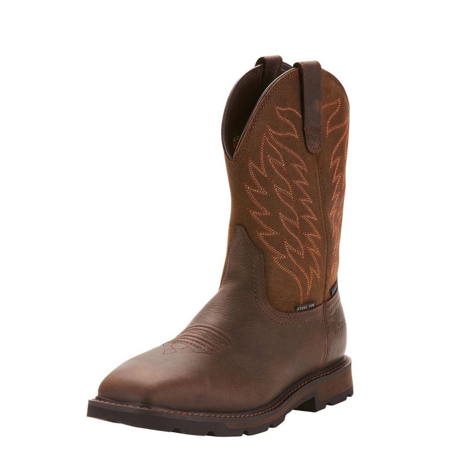 Footwear * | Ariat Groundbreaker Wide Square Toe Waterproof Steel Toe Work Boot