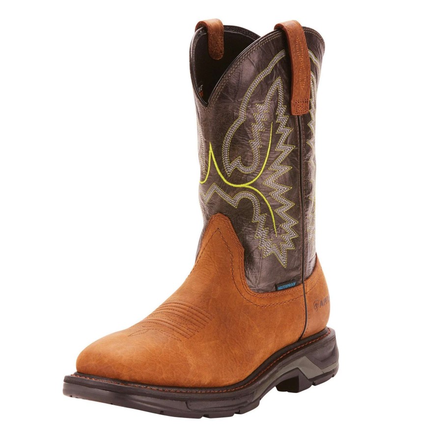 Footwear * | Ariat Workhog Xt Waterproof Work Boot Tumbled Bark