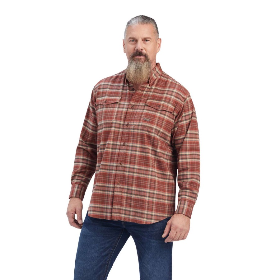 Men * | Ariat Rebar Flannel Durastretch Work Shirt