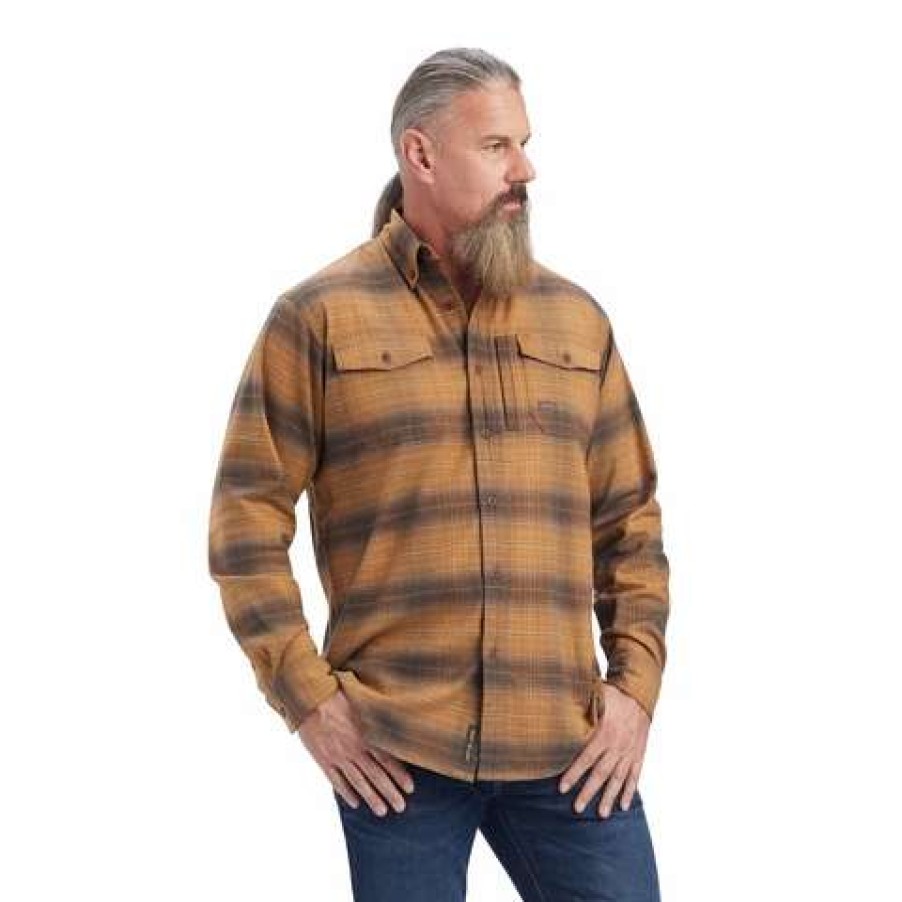 Men * | Ariat Rebar Flannel Durastretch Work Shirt