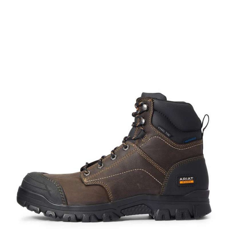 Footwear * | Ariat Men'S Treadfast 6 Waterproof Steel Toe Work Boot Dark Brown