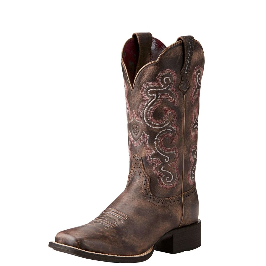 Footwear * | Ariat Women'S Quickdraw Western Boot Tack Room Chocolate