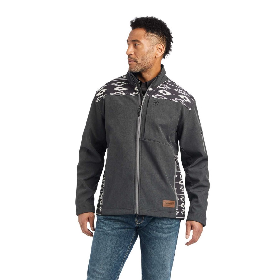 Men * | Ariat Vernon 2.0 Chimayo Softshell Jacket Charcoal