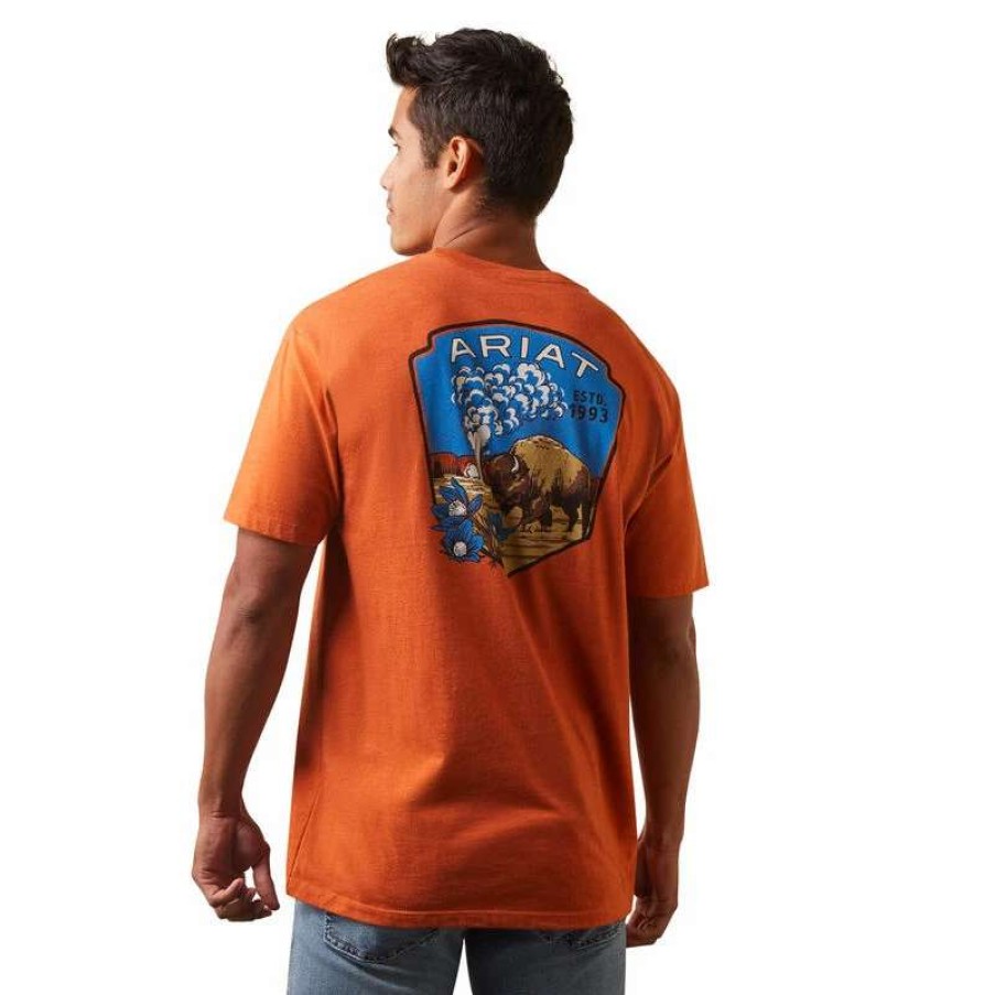 Men * | Ariat Old Faithful T-Shirt Adobe Heather