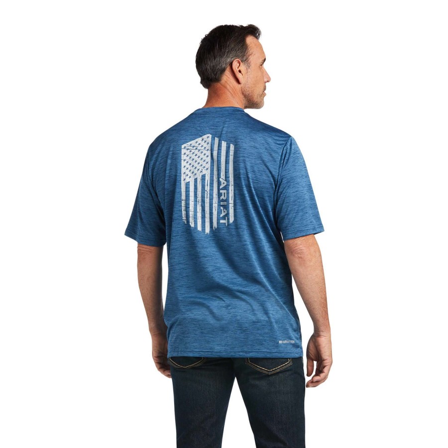 Men * | Ariat Charger Vertical Flag T-Shirt