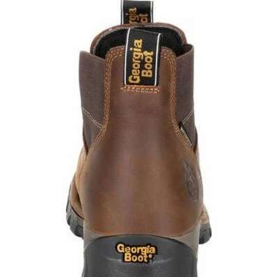 Footwear * | Men'S Georgia Boot Eagle One Waterproof Chelsea Work Boot Brown