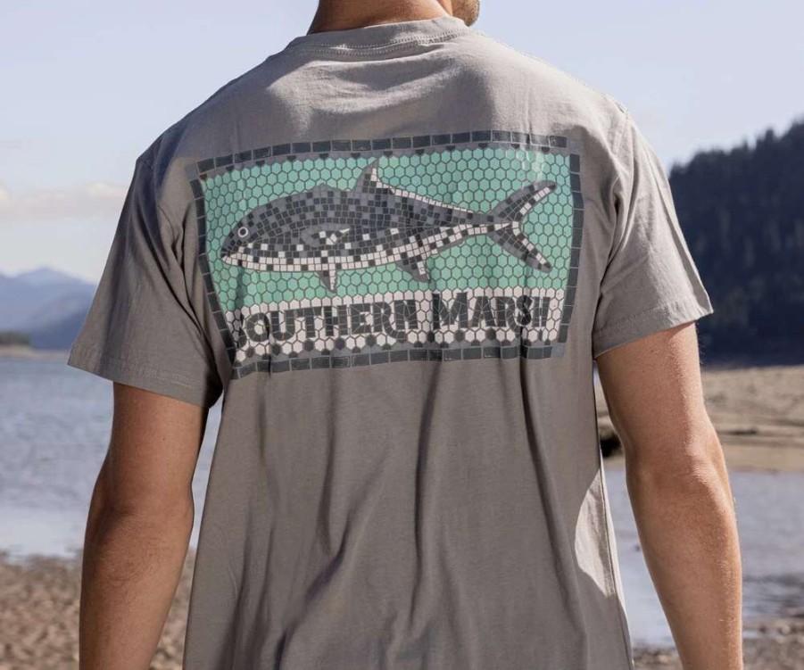 Men * | Southern Marsh Tile Fish Tee Dgy Dark Gray