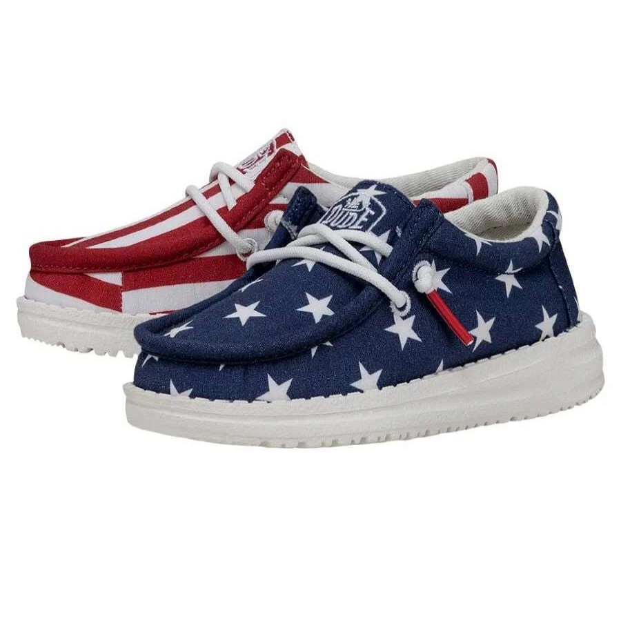 Footwear * | Hey Dude Wally Toddler Patriotic Casual Shoes