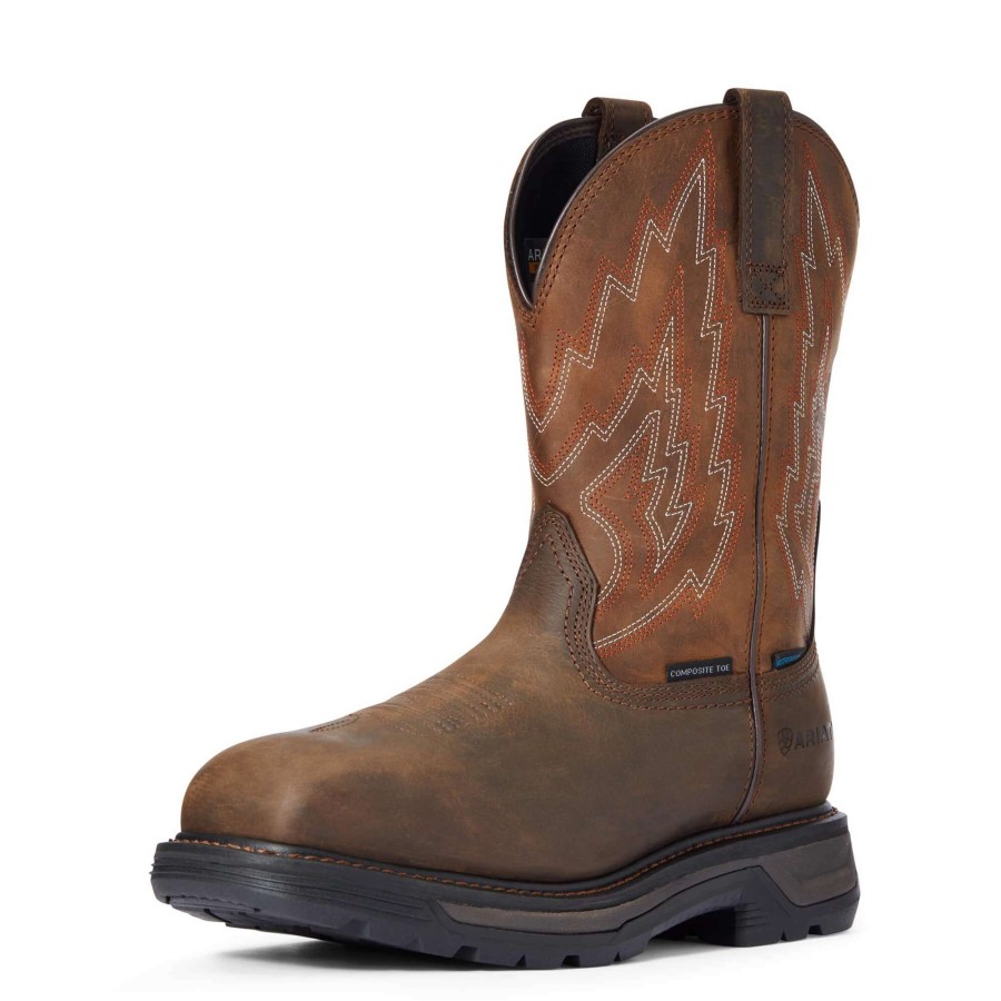 Footwear * | Ariat Big Rig Waterproof Composite Toe Work Boot Dark Brown