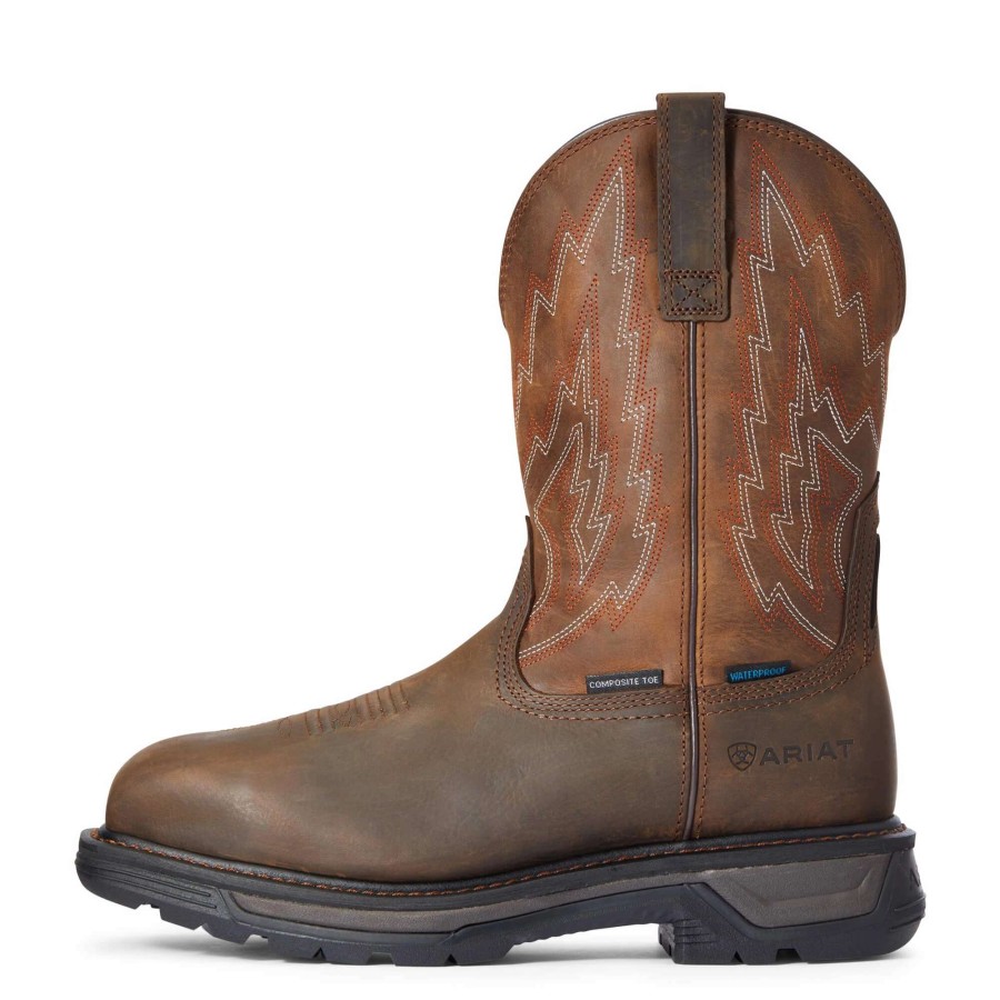 Footwear * | Ariat Big Rig Waterproof Composite Toe Work Boot Dark Brown