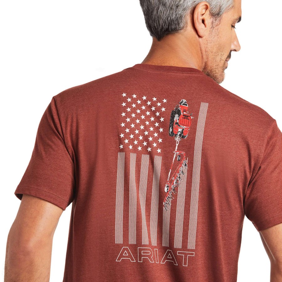 Men * | Ariat Farm T-Shirt Rust Heather