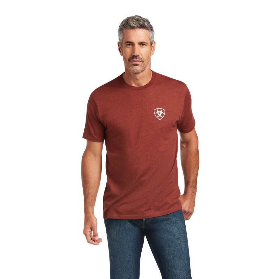 Men * | Ariat Farm T-Shirt Rust Heather