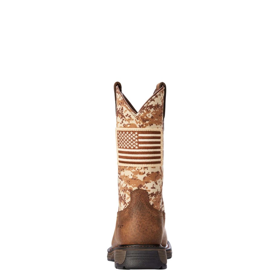 Footwear * | Ariat Workhog Patriot Work Boot Earth