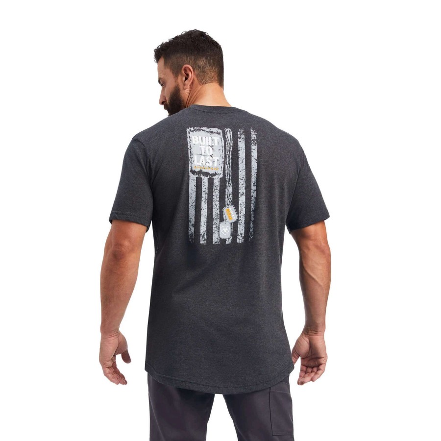 Men * | Ariat Rebar Cottonstrong Dog Tags T-Shirt