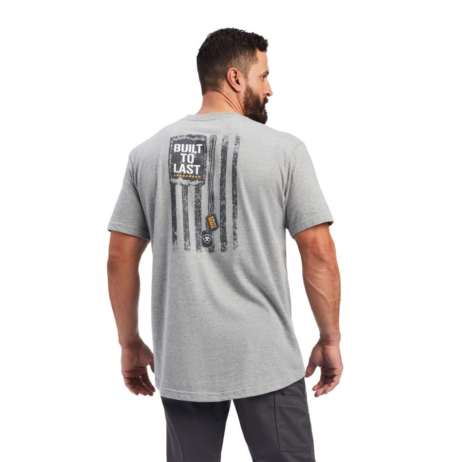 Men * | Ariat Rebar Cottonstrong Dog Tags T-Shirt