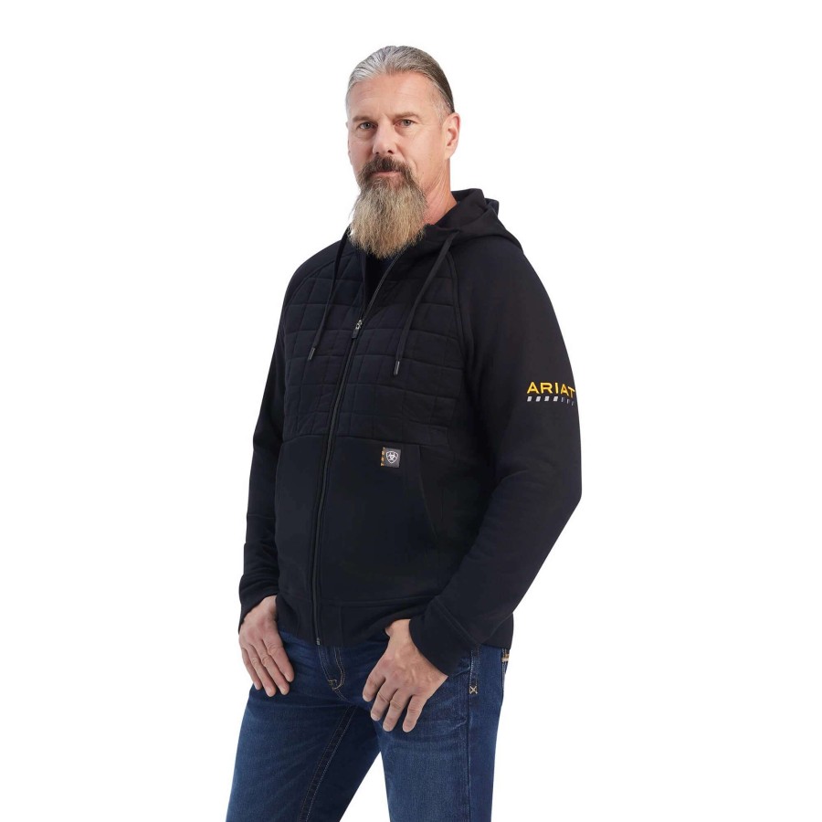 Men * | Ariat Rebar Regulator Full Zip Hooded Jacket