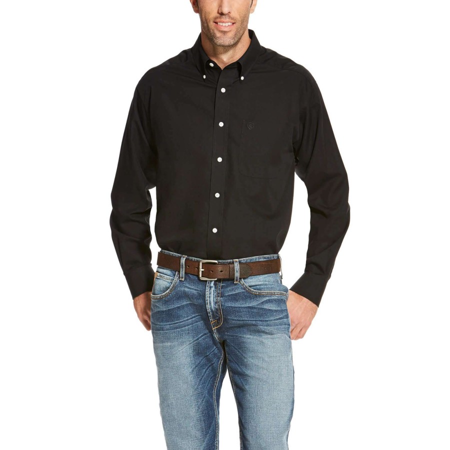 Men * | Ariat Wrinkle Free Solid Shirt