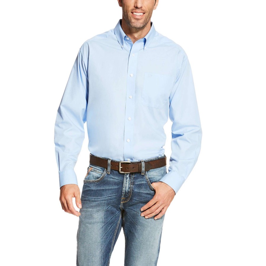 Men * | Ariat Wrinkle Free Solid Shirt