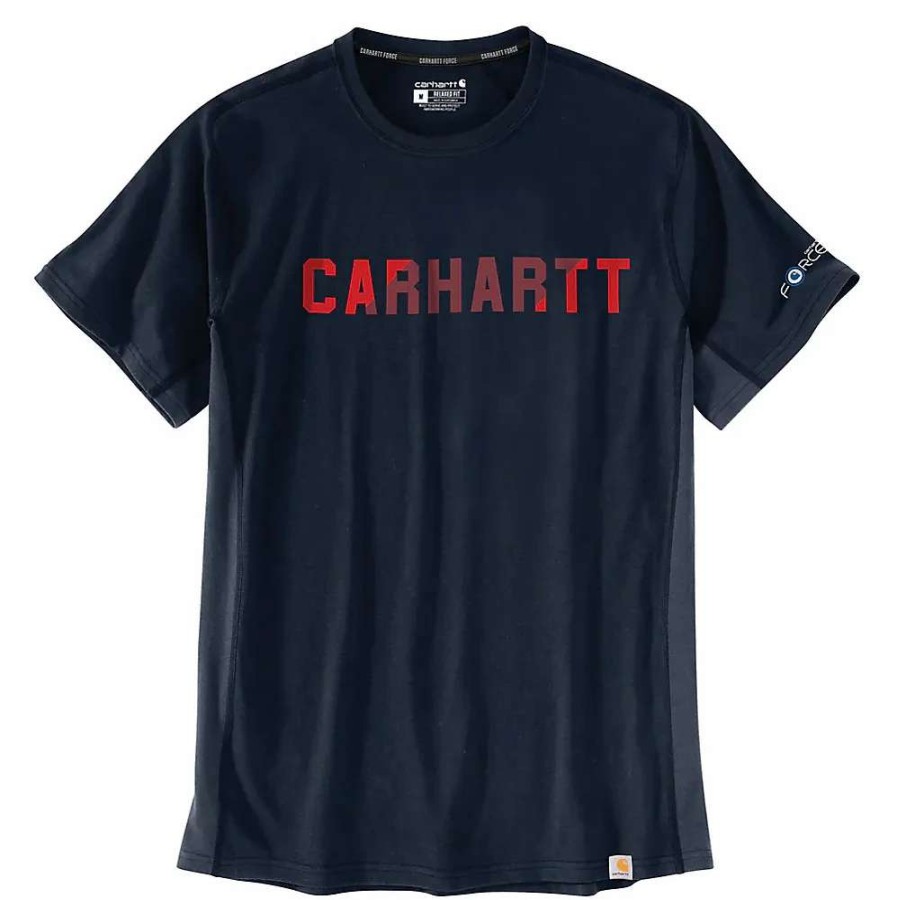 Men * | Carhartt Force Relaxed Fit Midweight Block Logo Graphic T-Shirt