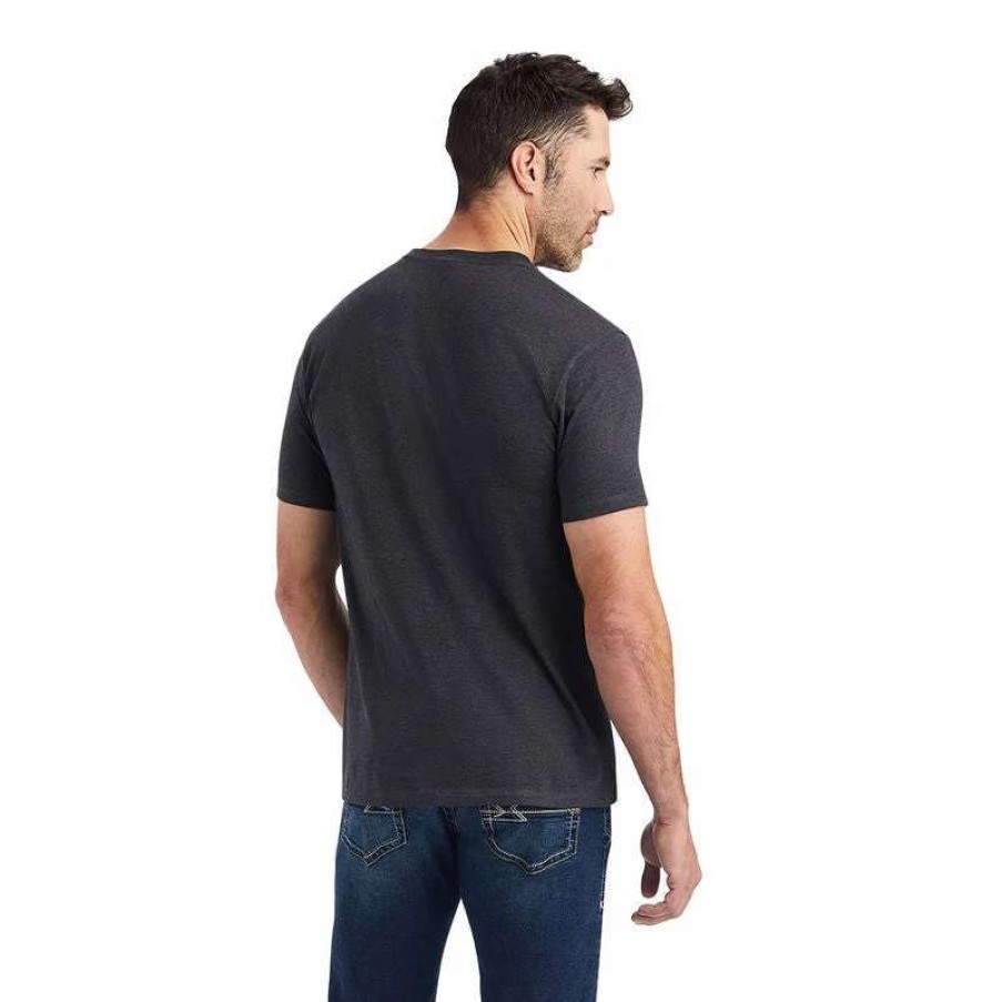 Men * | Ariat Diamond Shield T-Shirt Charcoal Heather