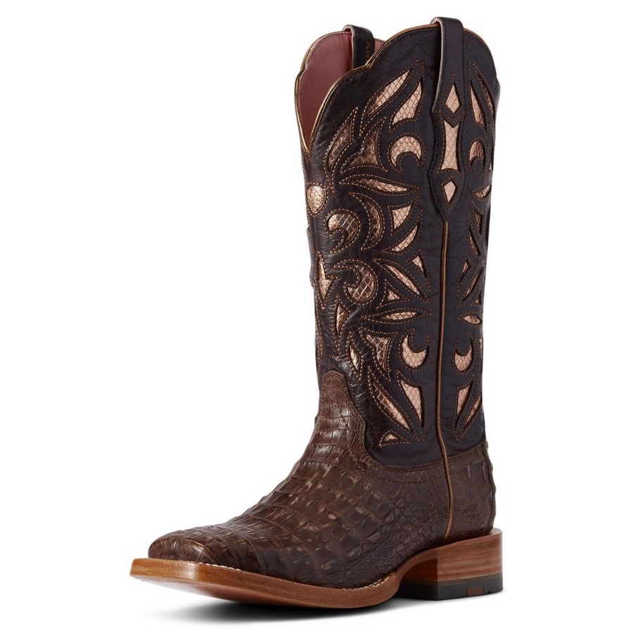 Footwear * | Ariat Women'S Carmencita Western Boot Tan Caiman Belly