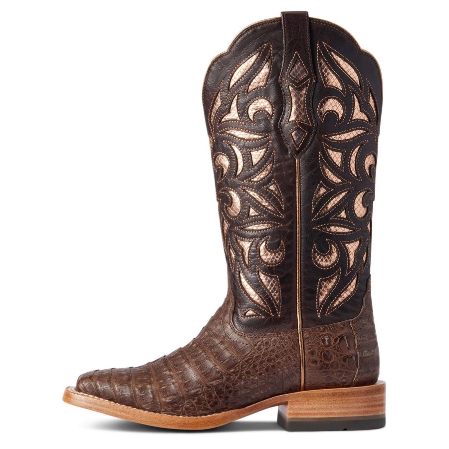 Footwear * | Ariat Women'S Carmencita Western Boot Tan Caiman Belly