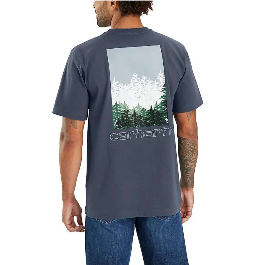 Men * | Carhartt Relaxed Fit Heavyweight Pocket Outdoors Graphic T-Shirt