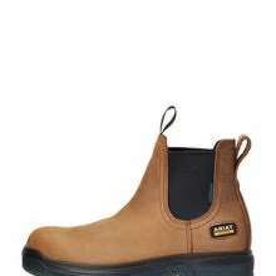 Footwear * | Ariat Men'S Turbo Chelsea Waterproof Work Boot Aged Bark