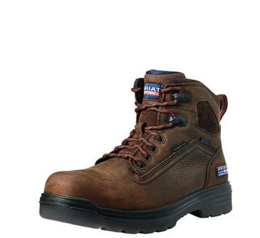 Footwear * | Ariat Turbo 6-Inch Waterproof Carbon Toe Work Boot Rich Brown