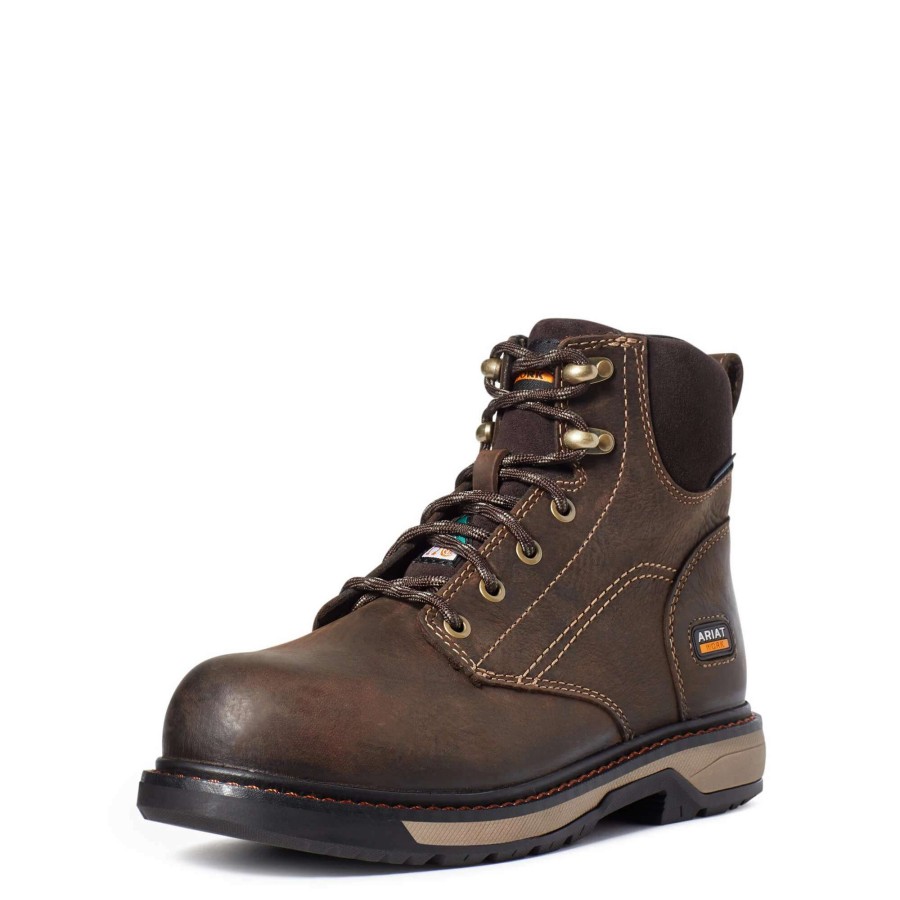 Footwear * | Ariat Women'S Riveter 6-Inch Csa Waterproof Composite Toe Work Boot Dark Brown