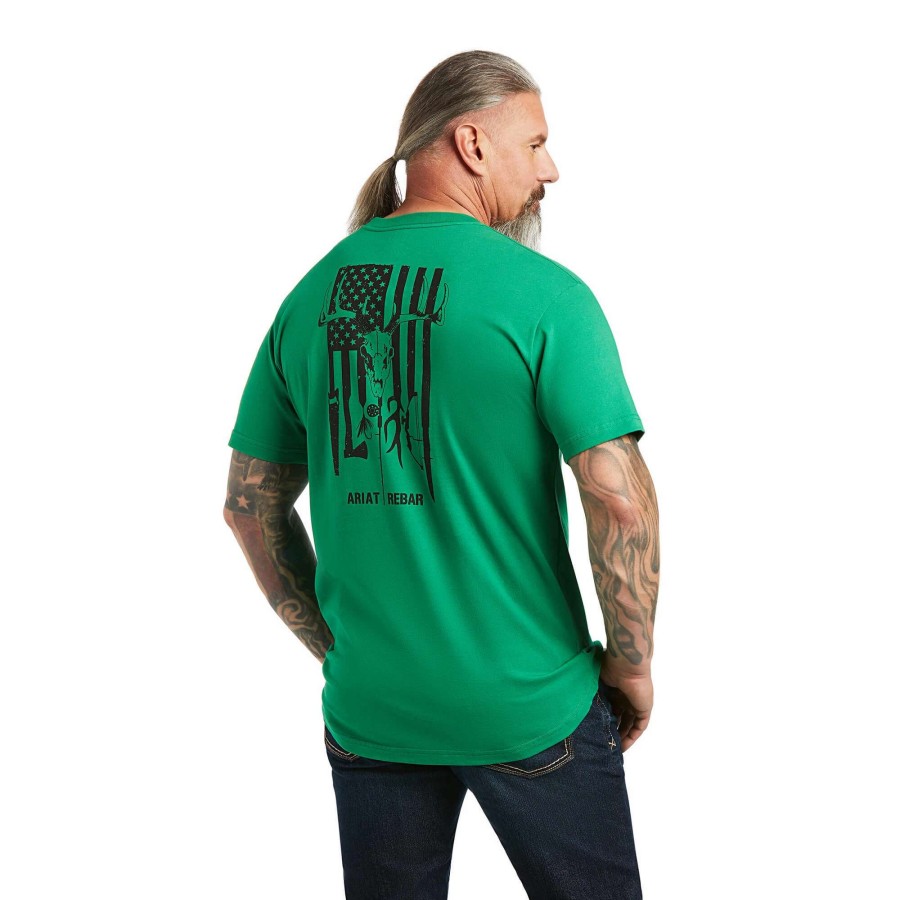 Men * | Ariat Rebar Cottonstrong American Outdoors T-Shirt