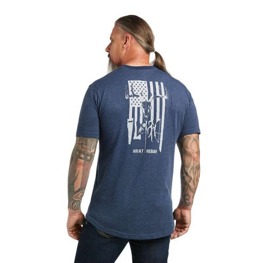 Men * | Ariat Rebar Cottonstrong American Outdoors T-Shirt