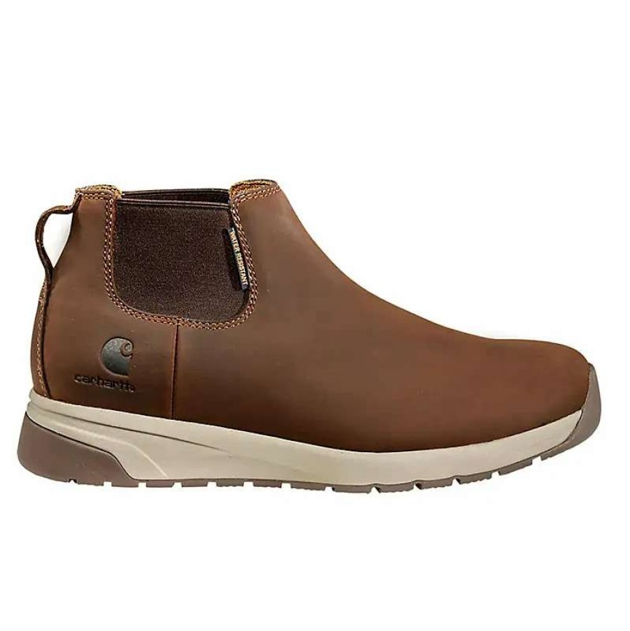 Footwear * | Carhartt Force 4-Inch Water Resistant Romeo Composite Toe Shoe Brown Oil Tanned