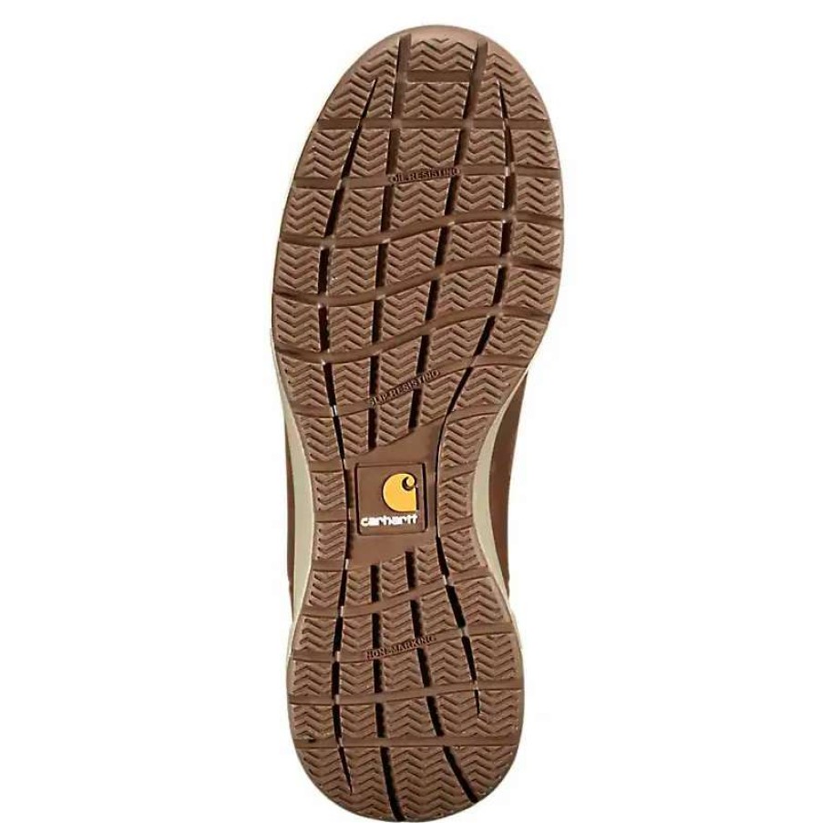 Footwear * | Carhartt Force 4-Inch Water Resistant Romeo Composite Toe Shoe Brown Oil Tanned