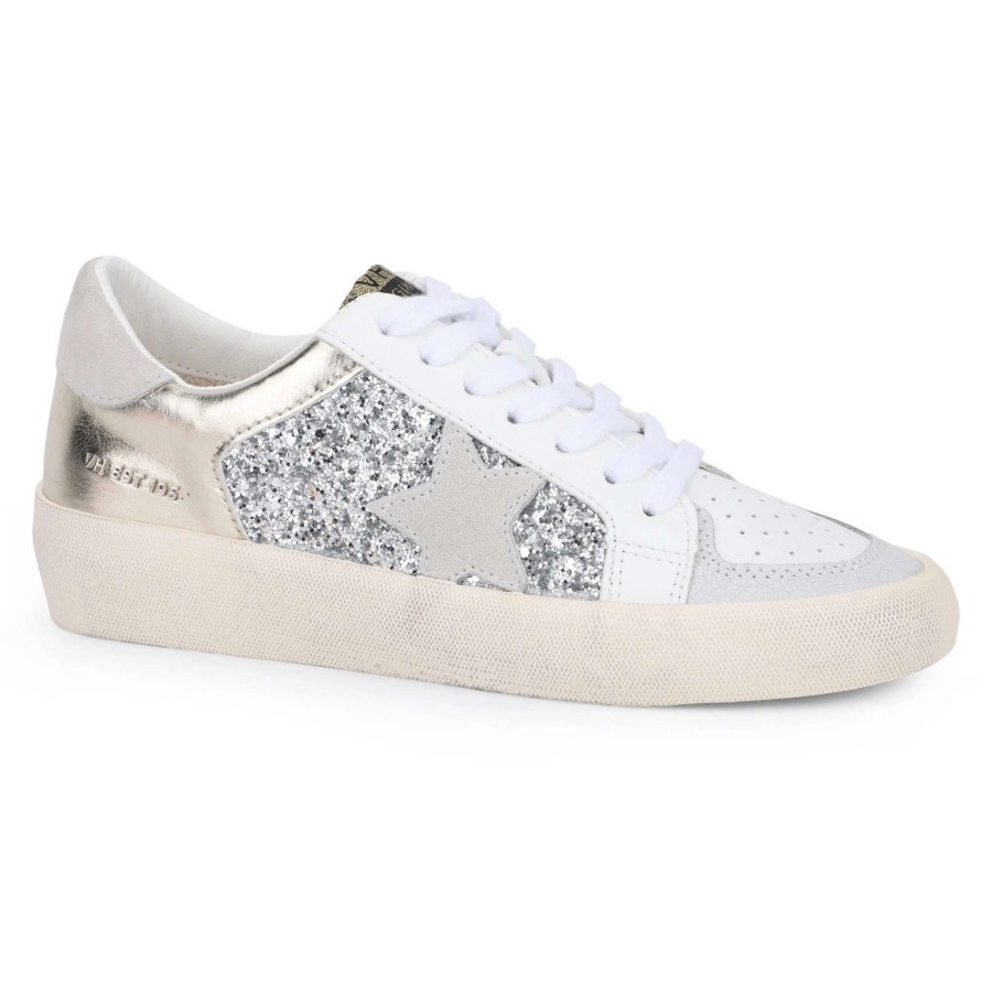 Footwear * | Vintage Havana Women'S Libby Sneakers White Gold Silver