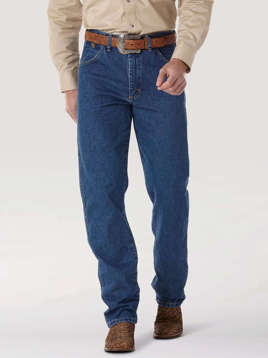 Men * | Wrangler Men'S George Straight Cowboy Cut Relaxed Fit Jean Heavyweight Stone Denim