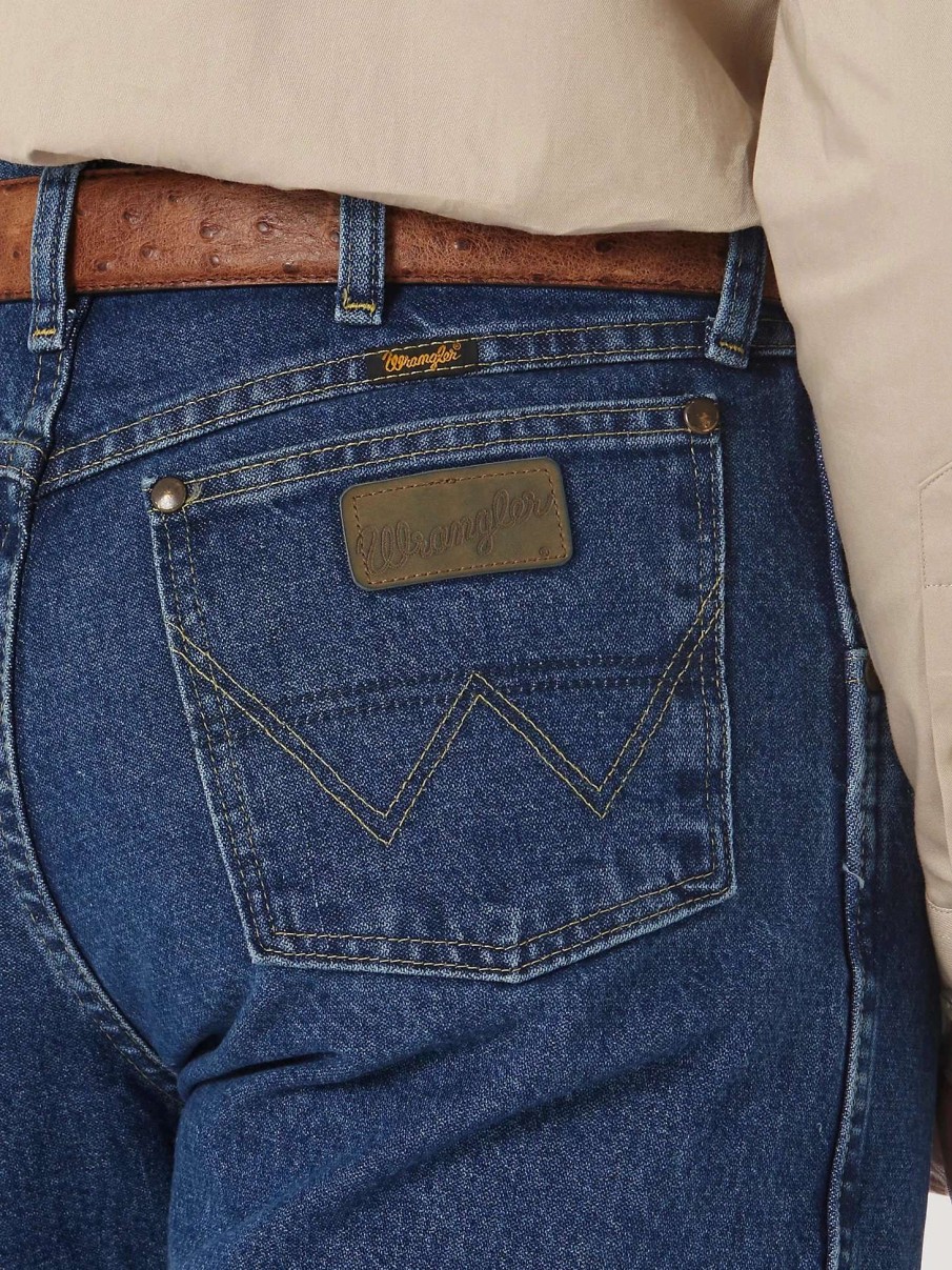 Men * | Wrangler Men'S George Straight Cowboy Cut Relaxed Fit Jean Heavyweight Stone Denim