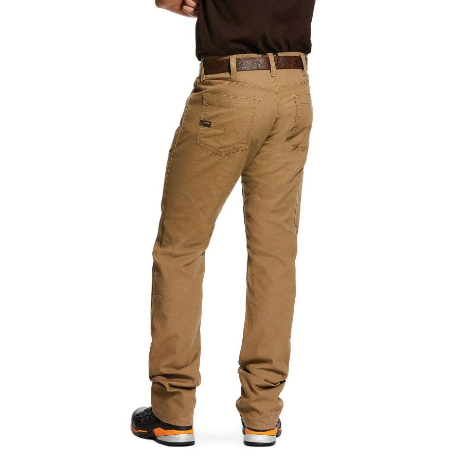 Men * | Ariat Rebar M4 Relaxed Durastretch Made Tough Stackable Straight Leg Pant Field Khaki