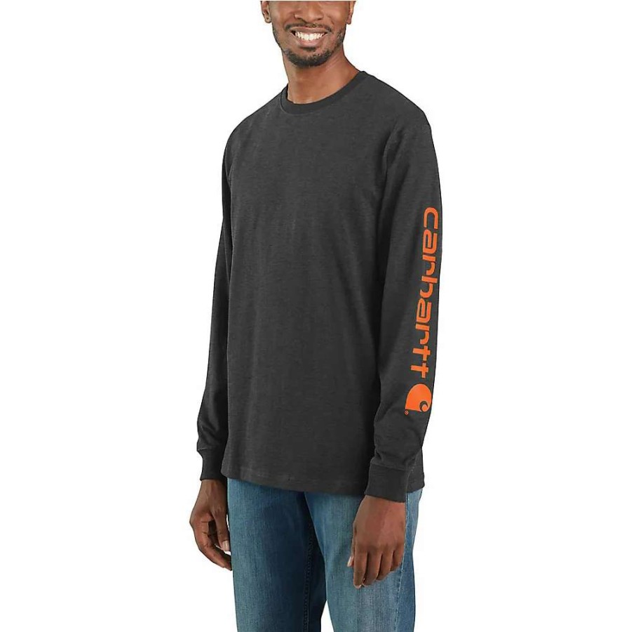 Men * | Carhartt Loose Fit Heavyweight Long Sleeve Logo Graphic T-Shirt