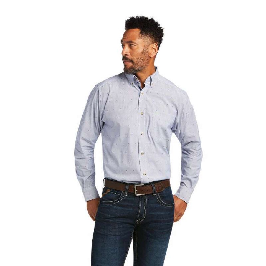 Men * | Ariat Pro Series Daniel Classic Fit Shirt White