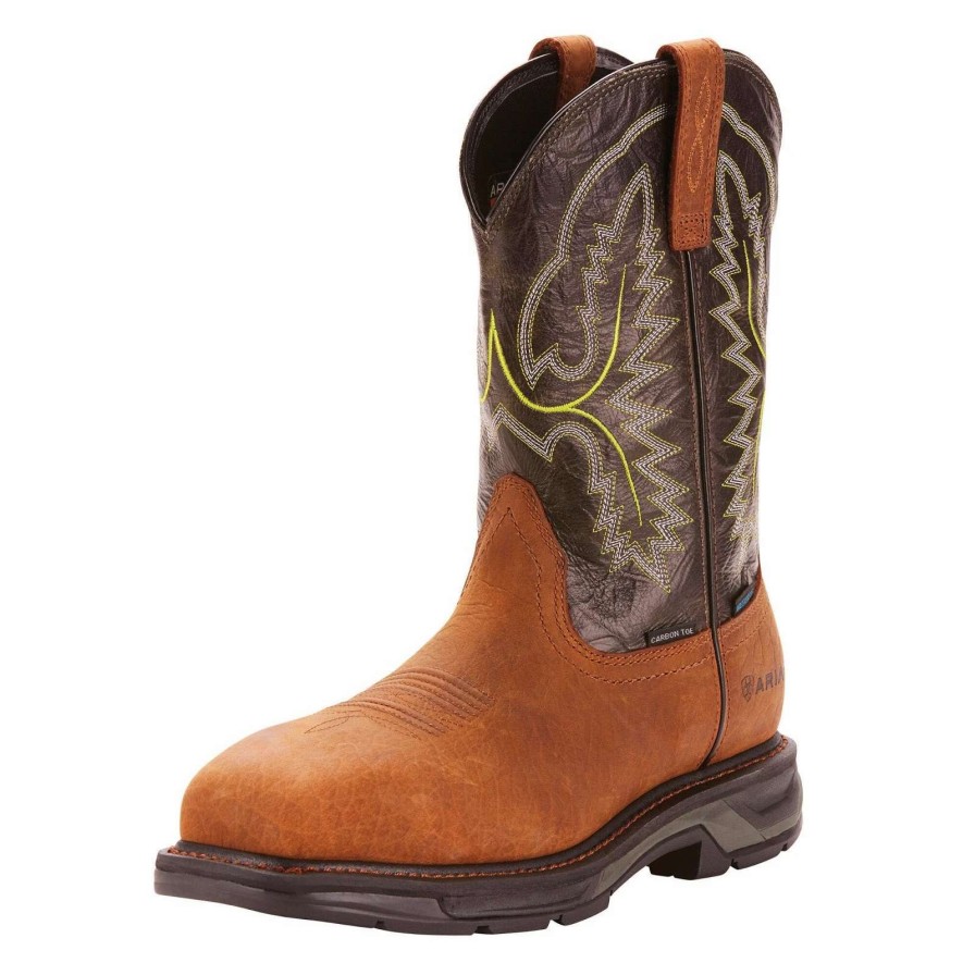 Footwear * | Ariat Workhog Xt Waterproof Carbon Toe Work Boot Tumbled Bark