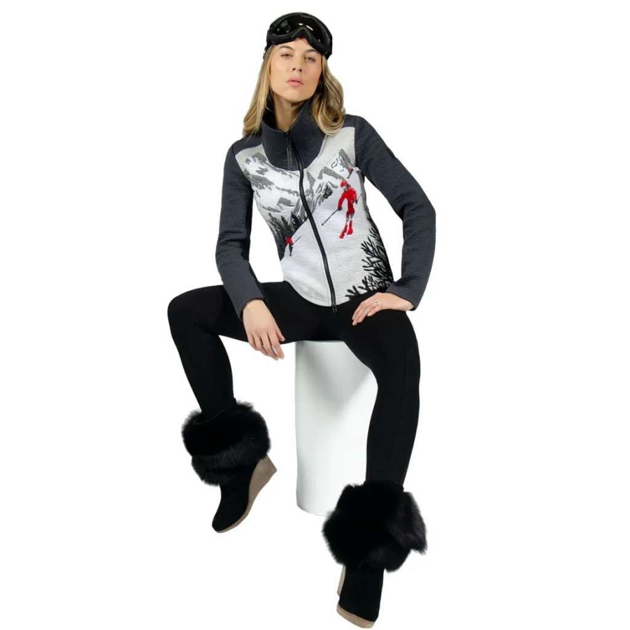 Kids * | Tonia Debellis Women'S Alpine Hoody Skiier Black/Ivory